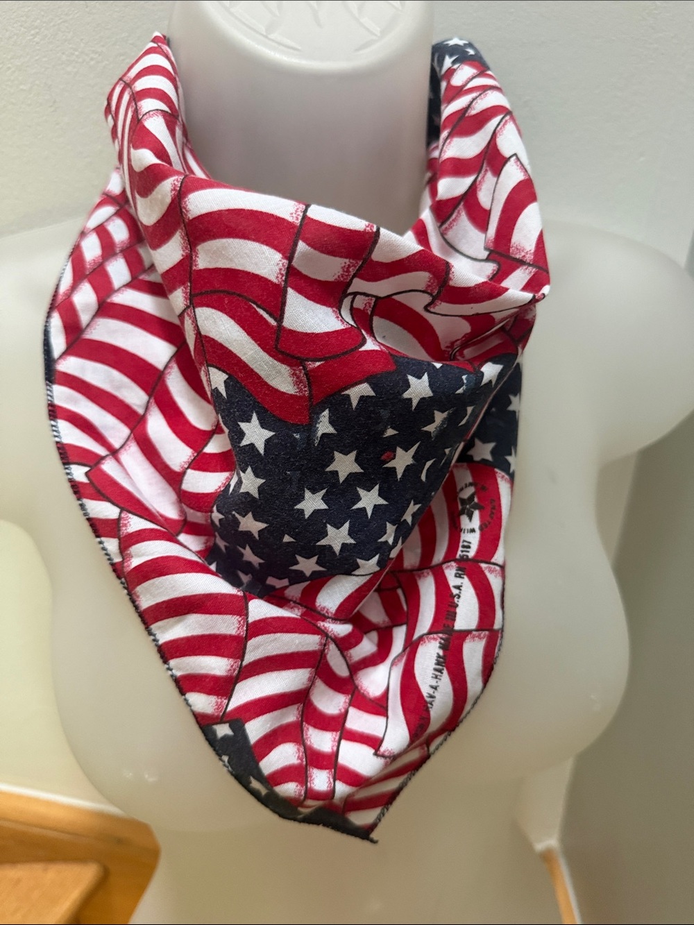 VTG Hav-A-Hank USA Waving Flag Bandana Scarf |Made in USA Americana